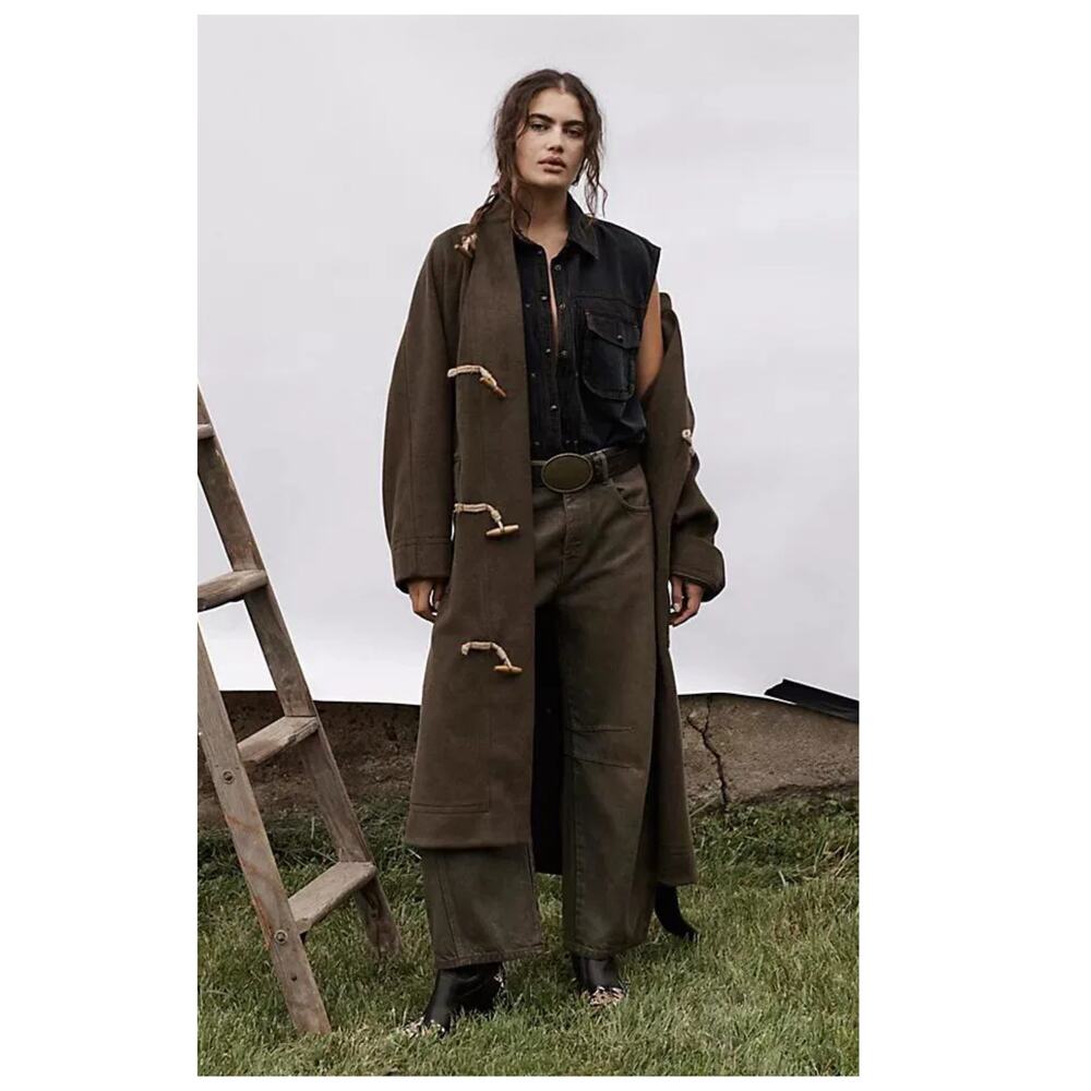 Free People Alma Long Duffle Coat Size Medium